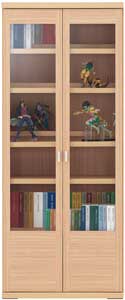 【日本製】【完成品】前後2列収納が可能な扉付き本棚