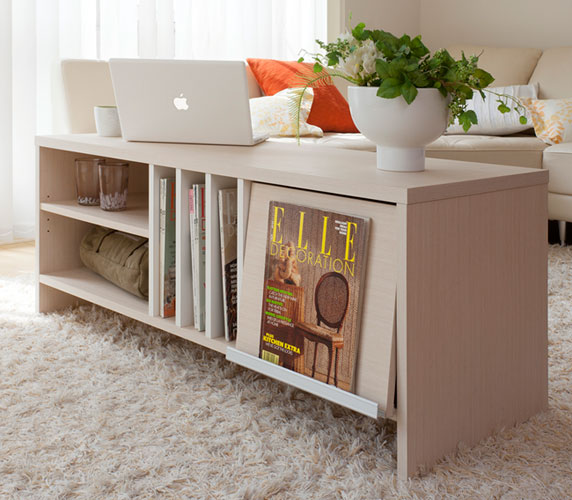 ローテーブルやテレビボードとして使える！新感覚のデザイン本棚